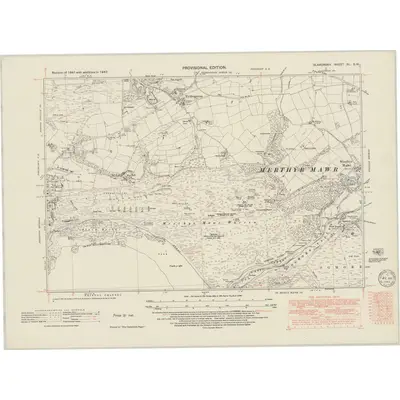 1947 Map of Glamorgan XL.SW, 1949 Print