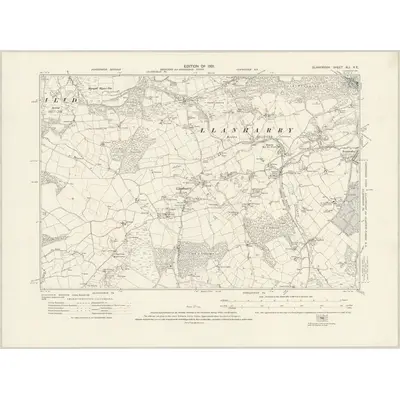 1914 Map of Glamorgan XLI.NE, 1921 Print