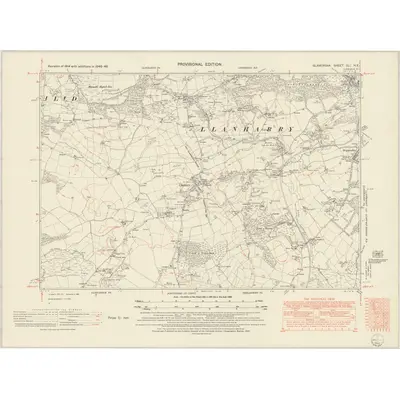 1946 Map of Glamorgan XLI.NE, 1952 Print