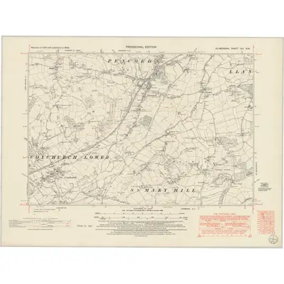 1948 Map of Glamorgan XLI.NW, 1951 Print
