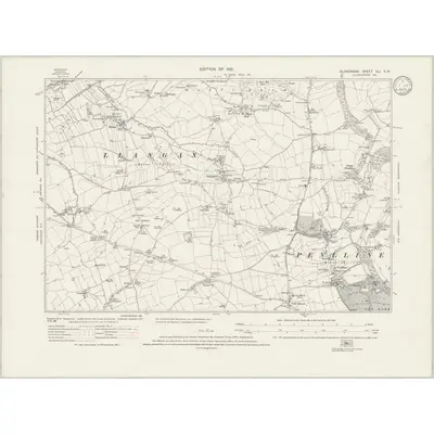 1914 Map of Glamorgan XLI.SW, 1933 Print