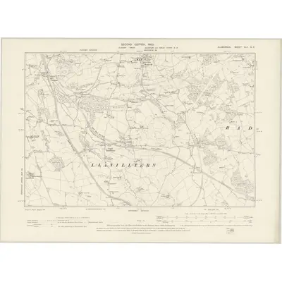 1898 Map of Glamorgan XLII.NE, 1900 Print