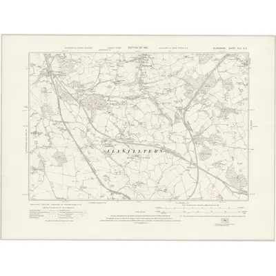 1915 Map of Glamorgan XLII.NE, 1921 Print