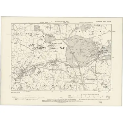 1898 Map of Glamorgan XLII.SE, 1900 Print