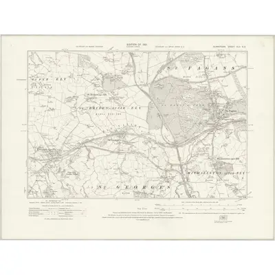 1914 Map of Glamorgan XLII.SE, 1921 Print