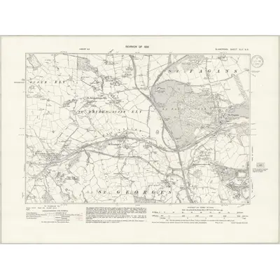 1936 Map of Glamorgan XLII.SE, 1940 Print