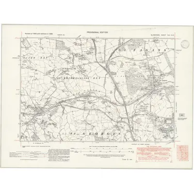 1938 Map of Glamorgan XLII.SE, 1947 Print
