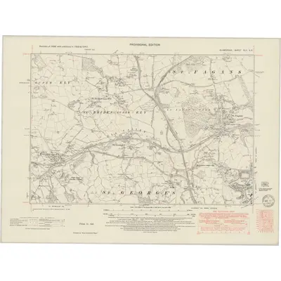 1938 Map of Glamorgan XLII.SE, 1949 Print