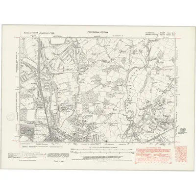 1938 Map of Glamorgan XLIII.NE, 1947 Print