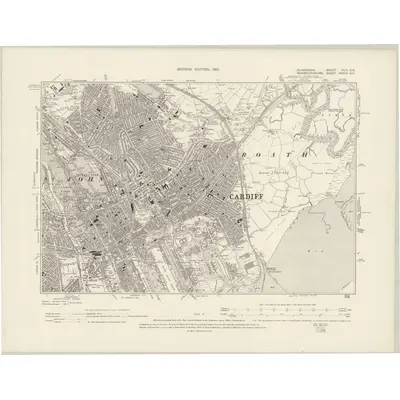 1898 Map of Glamorgan XLIII.SE, 1901 Print