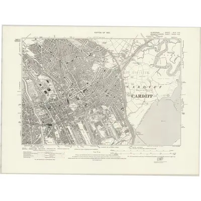 1915 Map of Glamorgan XLIII.SE, 1922 Print