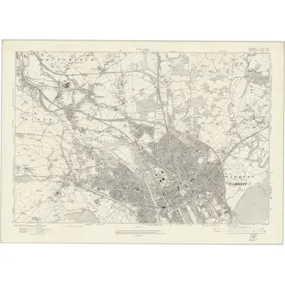 1915 Map of Glamorgan XLIII, 1922 Print