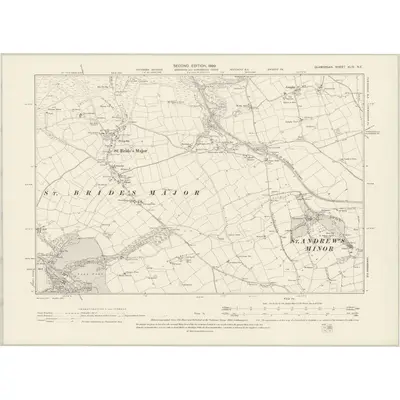1897 Map of Glamorgan XLIV.NE, 1899 Print