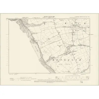1897 Map of Glamorgan XLIV.SW & SE, 1900 Print