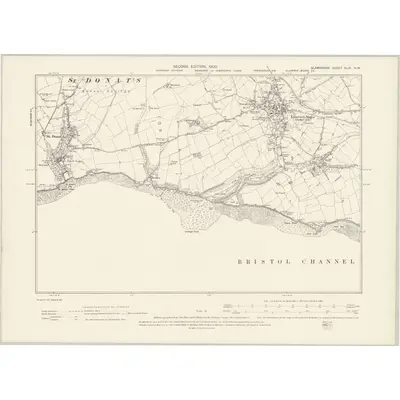 1897 Map of Glamorgan XLIX.NW, 1900 Print