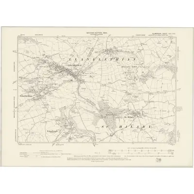 1897 Map of Glamorgan XLV.NE, 1900 Print