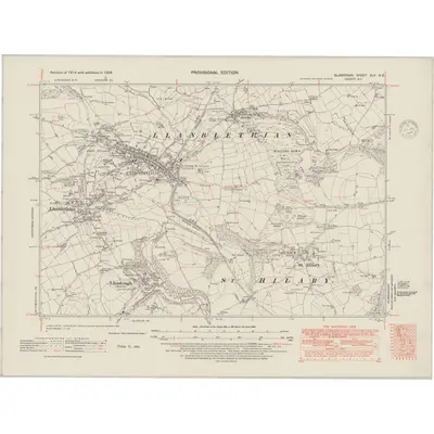 1938 Map of Glamorgan XLV.NE, 1948 Print