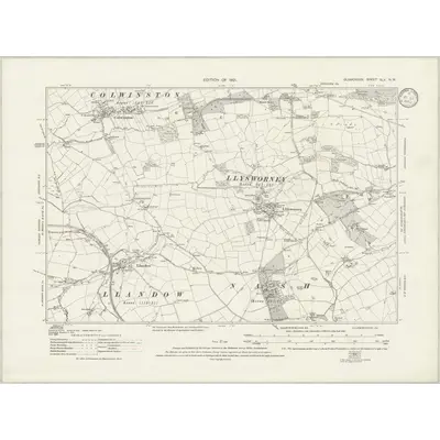 1914 Map of Glamorgan XLV.NW, 1933 Print