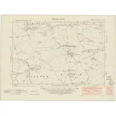 1947 Map of Glamorgan XLV.NW, 1949 Print