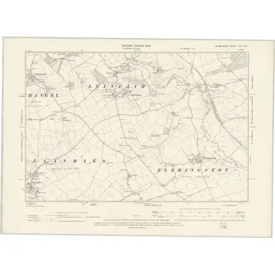 1897 Map of Glamorgan XLV.SE, 1900 Print