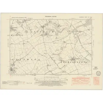 1947 Map of Glamorgan XLV.SE, 1951 Print