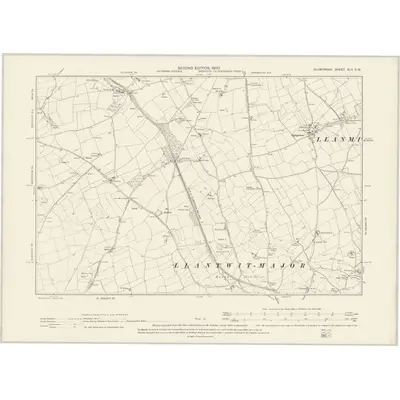 1897 Map of Glamorgan XLV.SW, 1900 Print