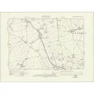 1914 Map of Glamorgan XLV.SW, 1921 Print