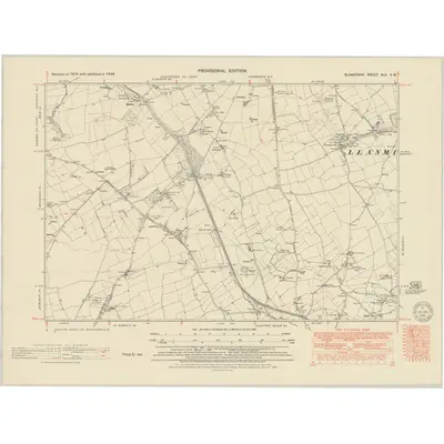 1948 Map of Glamorgan XLV.SW, 1951 Print