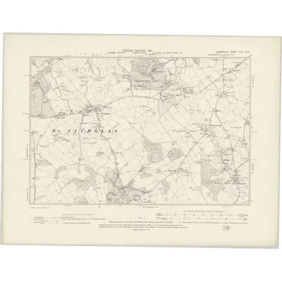 1898 Map of Glamorgan XLVI.NE, 1901 Print