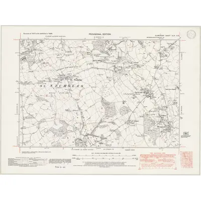 1938 Map of Glamorgan XLVI.NE, 1947 Print