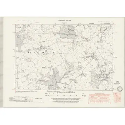 1947 Map of Glamorgan XLVI.NE, 1949 Print