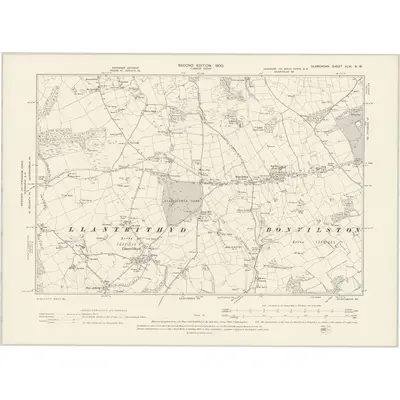 1898 Map of Glamorgan XLVI.NW, 1900 Print