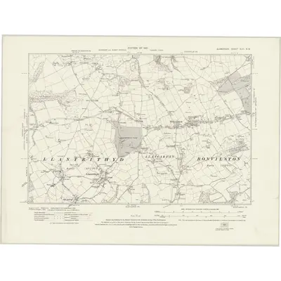 1915 Map of Glamorgan XLVI.NW, 1921 Print