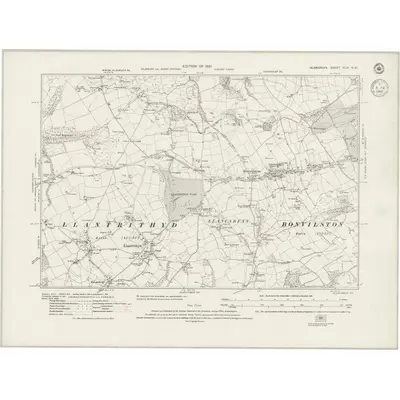 1915 Map of Glamorgan XLVI.NW, 1942 Print