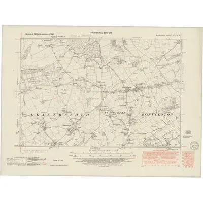 1947 Map of Glamorgan XLVI.NW, 1950 Print