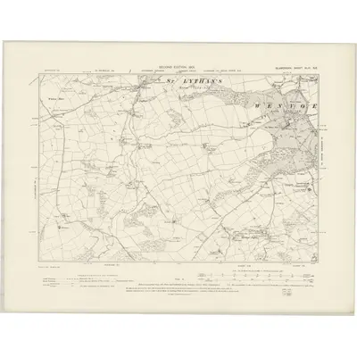1898 Map of Glamorgan XLVI.SE, 1901 Print
