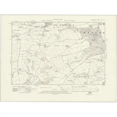 1915 Map of Glamorgan XLVI.SE, 1921 Print