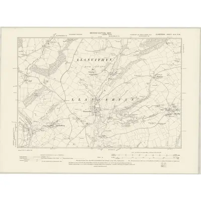 1898 Map of Glamorgan XLVI.SW, 1900 Print
