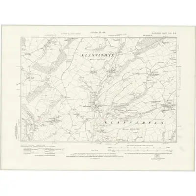 1914 Map of Glamorgan XLVI.SW, 1921 Print