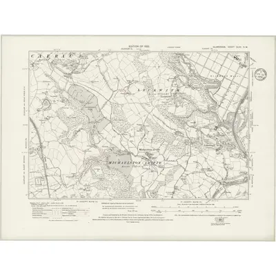 1915 Map of Glamorgan XLVII.NW, 1934 Print