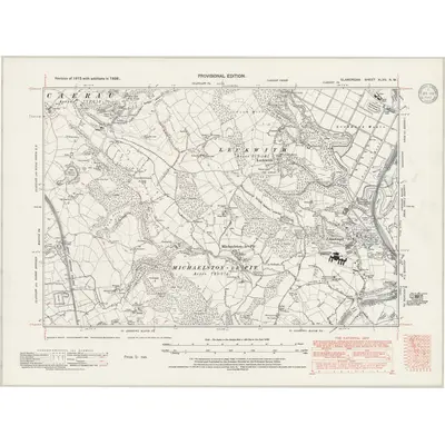 1938 Map of Glamorgan XLVII.NW, 1947 Print