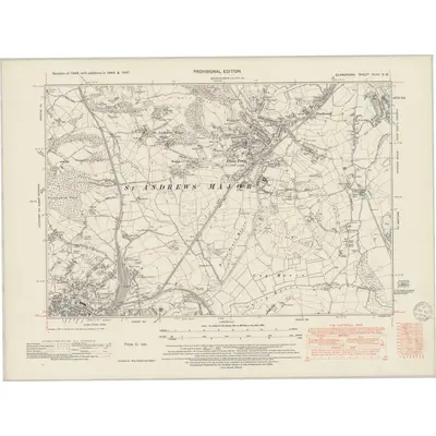 1946 Map of Glamorgan XLVII.SW, 1949 Print
