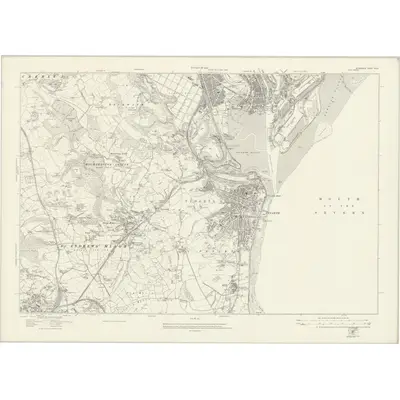 1915 Map of Glamorgan XLVII, 1922 Print