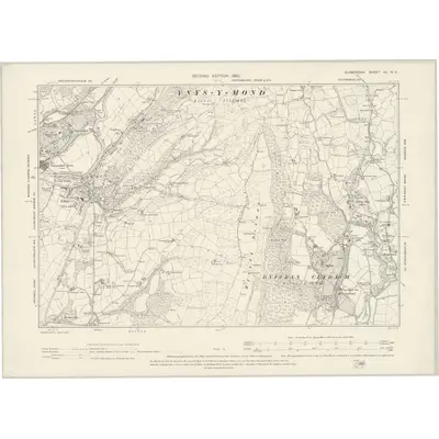 1897 Map of Glamorgan XV.NE, 1900 Print