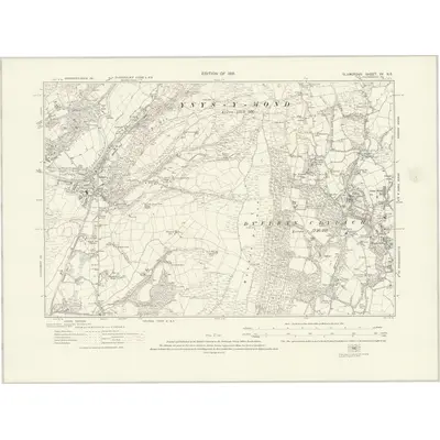 1914 Map of Glamorgan XV.NE, 1921 Print