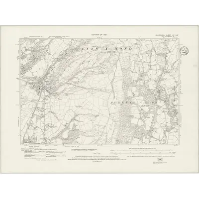 1914 Map of Glamorgan XV.NE, 1934 Print