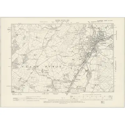 1896 Map of Glamorgan XV.NW, 1900 Print