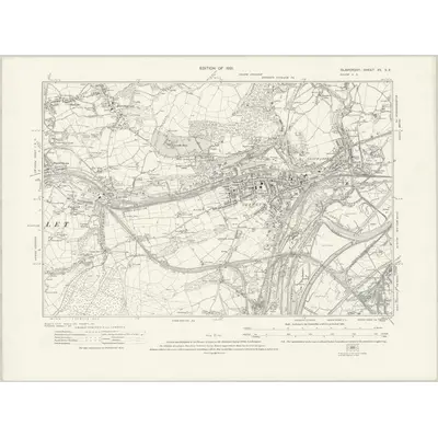 1914 Map of Glamorgan XV.SE, 1921 Print