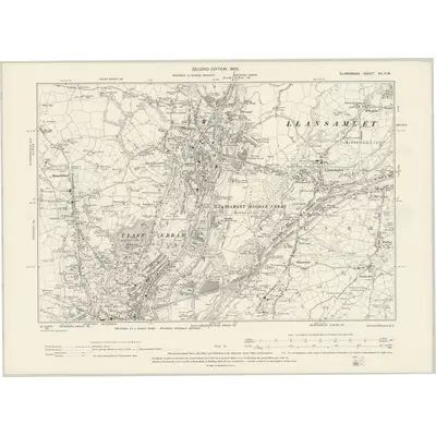1897 Map of Glamorgan XV.SW, 1900 Print