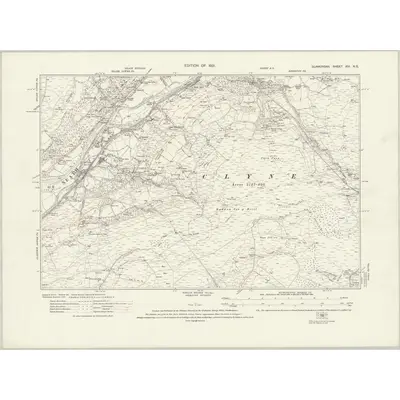 1914 Map of Glamorgan XVI.NE, 1921 Print